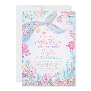 The Little Mermaid Under the Sea Birthday  Invitation