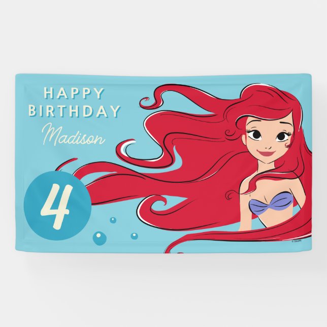 The Little Mermaid | Under the Sea Girls Birthday Banner (Horizontal)