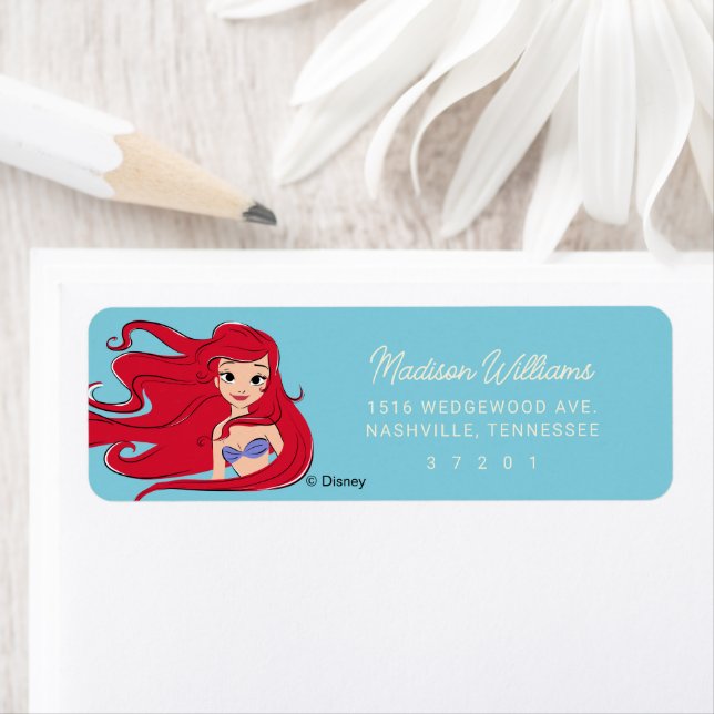 The Little Mermaid | Under the Sea Girls Birthday Label (Insitu)