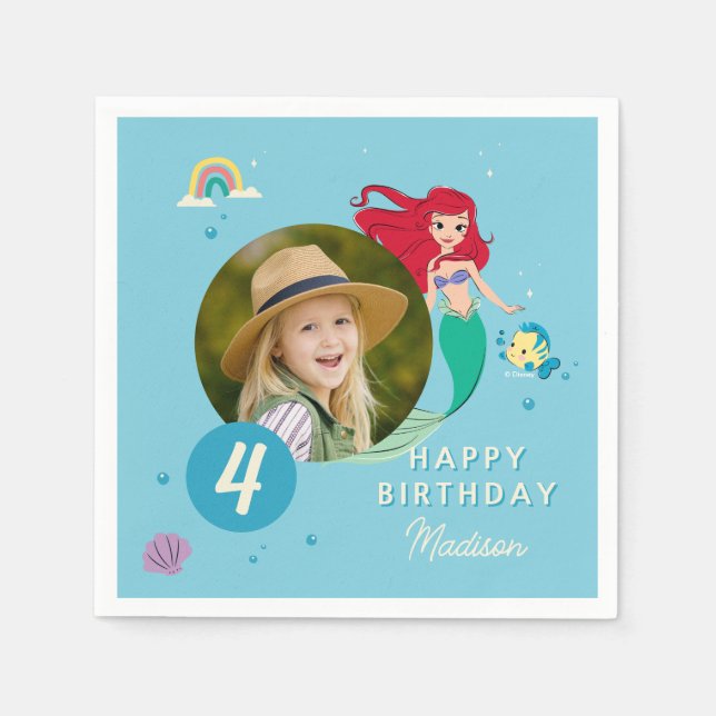 The Little Mermaid | Under the Sea Girls Birthday Napkins (Front)