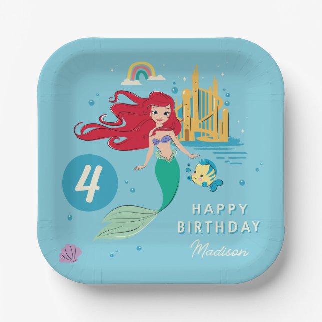 The Little Mermaid | Under the Sea Girls Birthday Paper Plates (Front)
