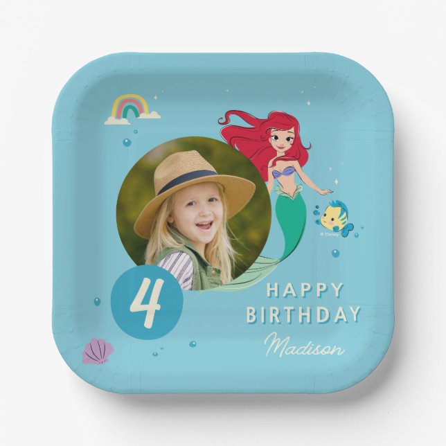 The Little Mermaid | Under the Sea Girls Birthday Paper Plates (Front)