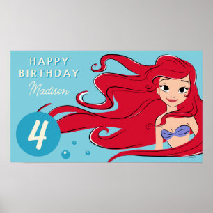 The Little Mermaid   Under the Sea Girls Birthday Poster
