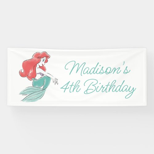 The Little Mermaid  Watercolor Birthday Banner