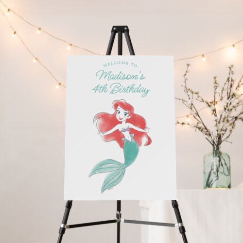 The Little Mermaid  Watercolor Birthday Foam Board