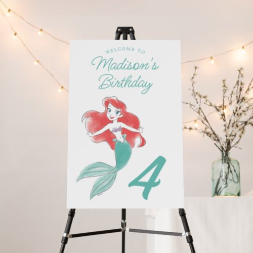 The Little Mermaid  Watercolor Birthday Foam Board