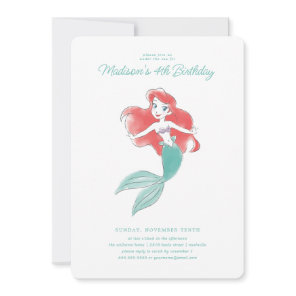 The Little Mermaid | Watercolor Birthday Invitation