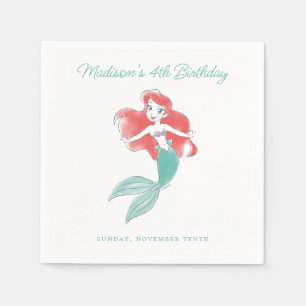The Little Mermaid Watercolor Birthday Napkins