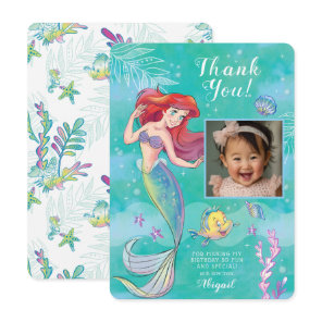 The Little Mermaid | Watercolor Birthday Thank You Card