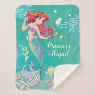 The Little Mermaid Watercolor Sherpa Blanket