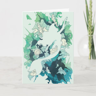 The Little Mermaid Watercolor Silhouette Card