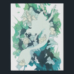 The Little Mermaid Watercolor Silhouette Faux Canvas Print<br><div class="desc">Trendy watercolor graphic of Ariel swimming in silhouette,  featuring splashes of color,  outlines of seashells,  and her friends Sebastian and Flounder.</div>