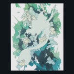The Little Mermaid Watercolor Silhouette Faux Canvas Print<br><div class="desc">Trendy watercolor graphic of Ariel swimming in silhouette, featuring splashes of color, outlines of seashells, and her friends Sebastian and Flounder.</div>
