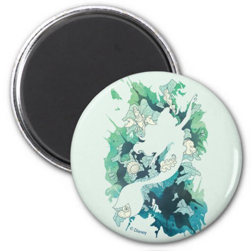 The Little Mermaid Watercolor Silhouette Magnet