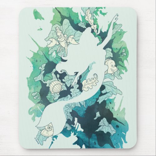 The Little Mermaid Watercolor Silhouette Mouse Pad