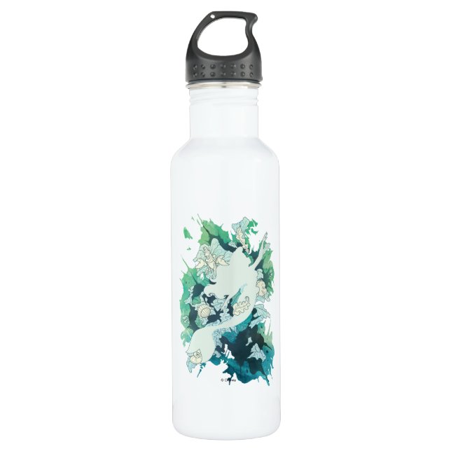 The Little Mermaid Watercolor Silhouette Stainless Steel Water Bottle (Front)