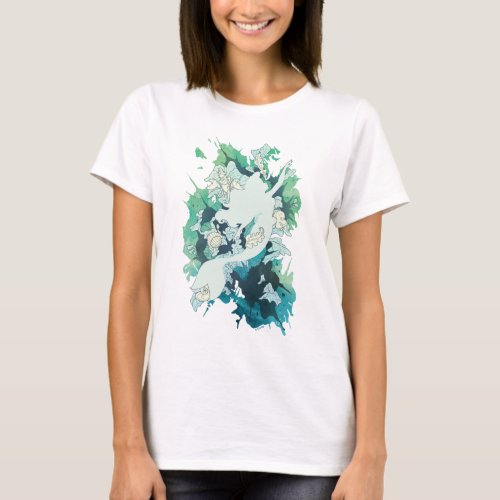 The Little Mermaid Watercolor Silhouette T_Shirt
