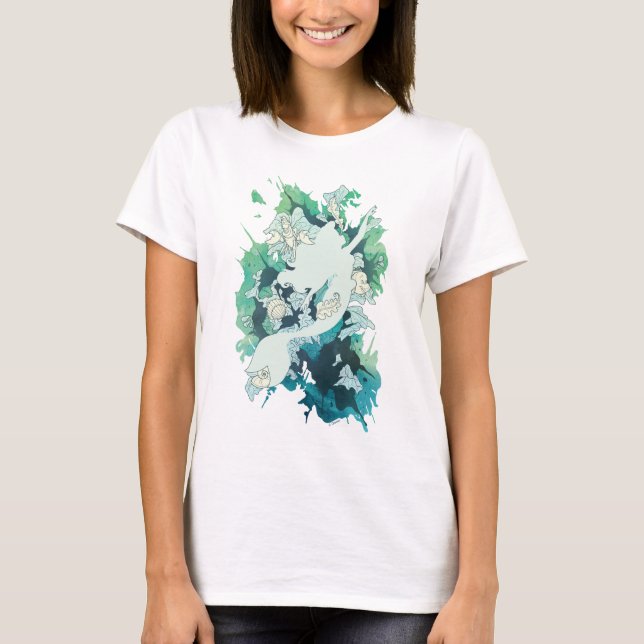 The Little Mermaid Watercolor Silhouette T-Shirt (Front)