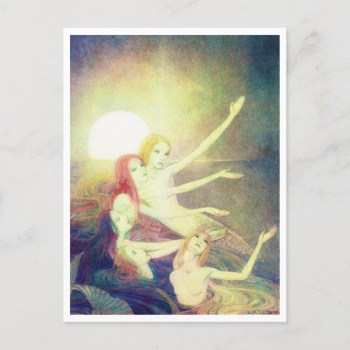 The Little Mermaids Sisters by Dorothy Lathrop Postcard