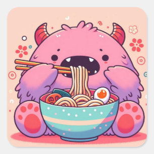 "The Little Noodle Eating Monster" Sticker