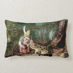 The Little Old Man of the Woods Mural Vintage Lumbar Pillow