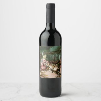 The Little Old Man Of The Woods Mural Vintage Post Wine Label by scenesfromthepast at Zazzle