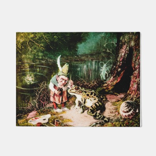 The Little Old Man of the Woods Vintage Fairy Tale Doormat