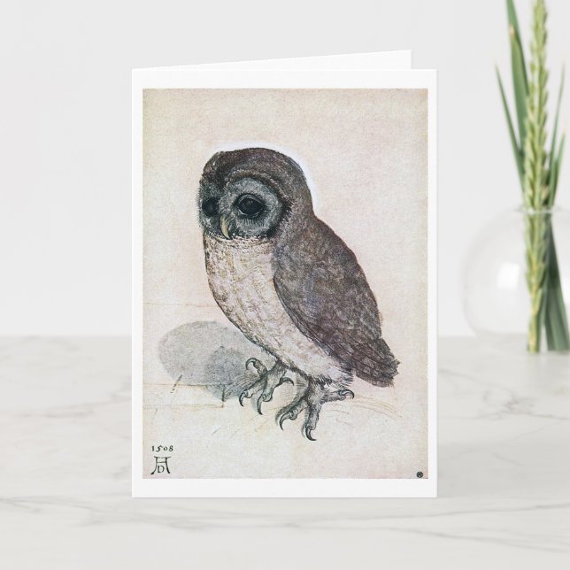 The Little Owl, Albrecht Durer Card (Front)
