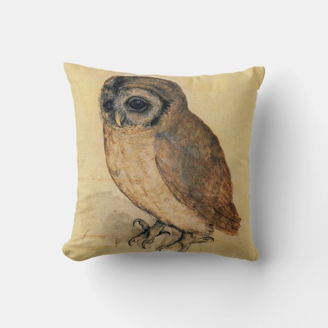 The Little Owl Albrecht Dürer Throw Pillow (Front)