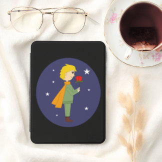 The little prince admiring his rose kindle cover