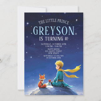 The Little Prince Birthday Invitation. Boy invite