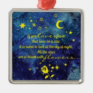 The Little Prince Quote and Flower Stars Ornament