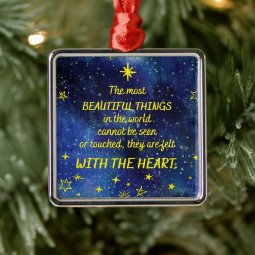 The Little Prince Quote and Stars Metal Ornament