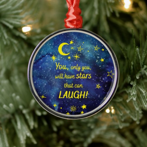 The little Prince Quote with stars  Metal Ornament