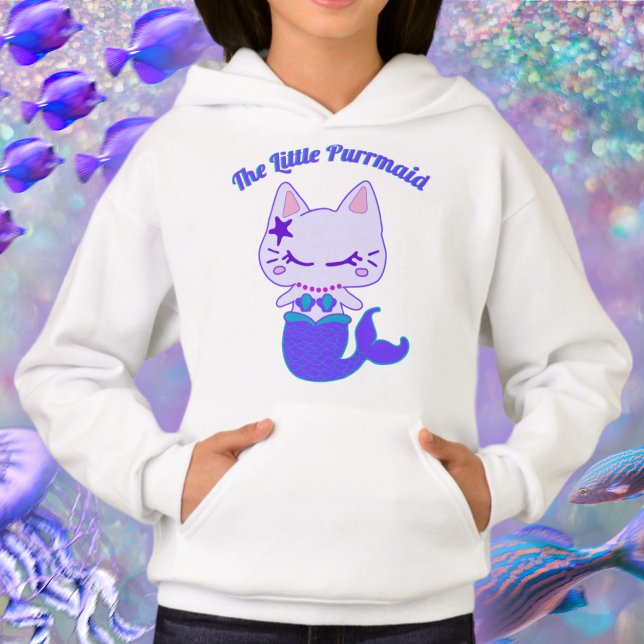 The Little Purrmaid MerCat Cat Mermaid girls youth Hoodie (Creator Uploaded)