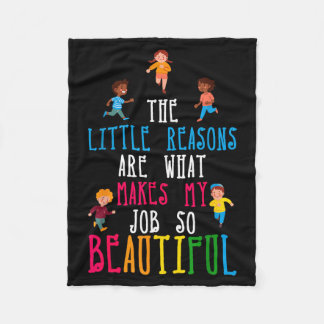 The Little Reasons Makes Job Beautiful Daycare Fleece Blanket
