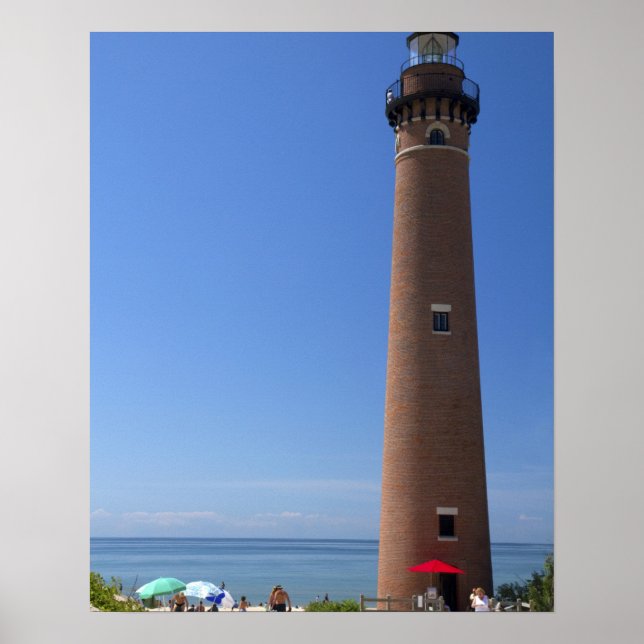 The Little Sable Point Light on Lake Michigan Poster (Front)