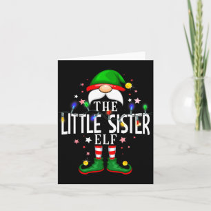 The Little Sister Elf Christmas Family Pajama Part Card