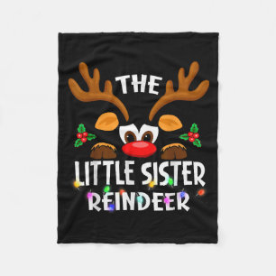 The Little Sister Reindeer Christmas Men Women Fleece Blanket