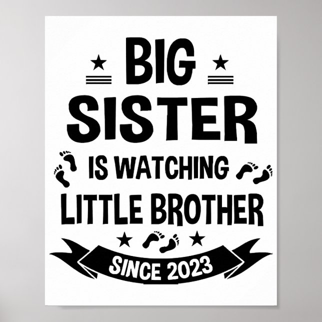 The little sister takes care of the big brother in poster (Front)