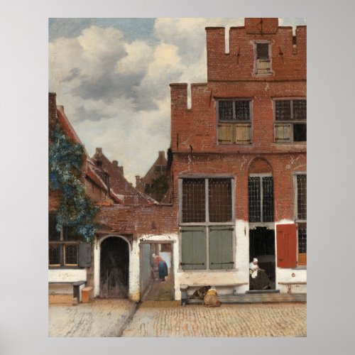 The Little Street by Johannes Vermeer Large Poster