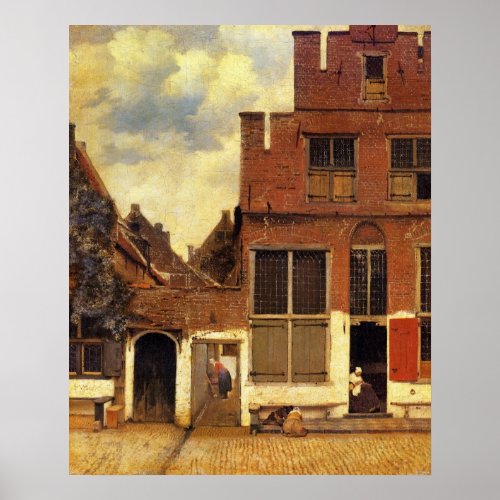 The little street by Johannes Vermeer Poster