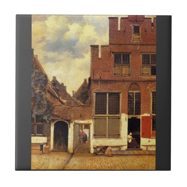 The little street by Johannes Vermeer Tile (Front)