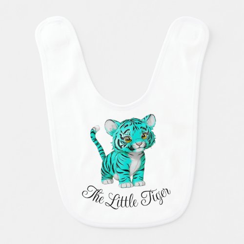 The Little Tiger Aqua Baby Bib