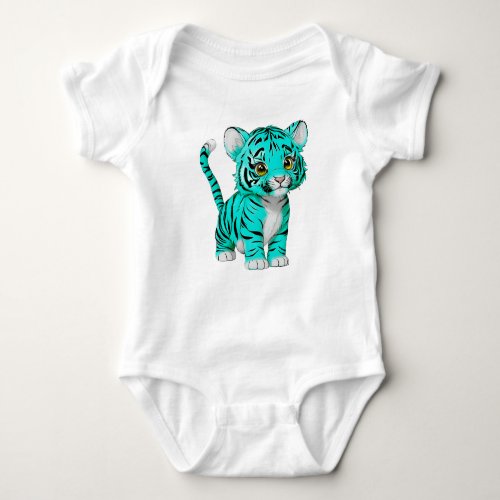 The Little Tiger Aqua Baby Bodysuit