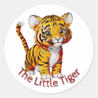 The Little Tiger Customizable Nursery Classic Round Sticker