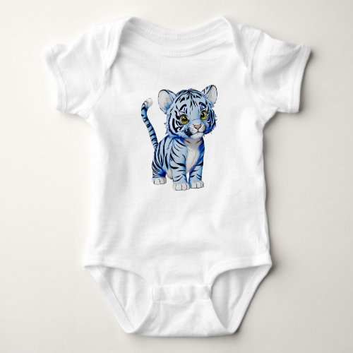 The Little Tiger Light Blue Baby Bodysuit