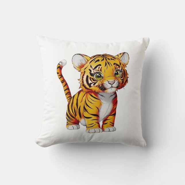The Little Tiger, Light Throw Pillow (Front)