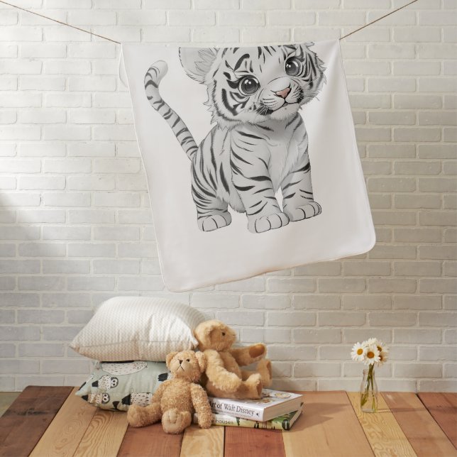 The Little Tiger, Red Baby Blanket (In Situ)