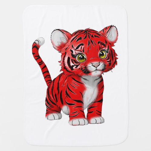 The Little Tiger Red Baby Blanket